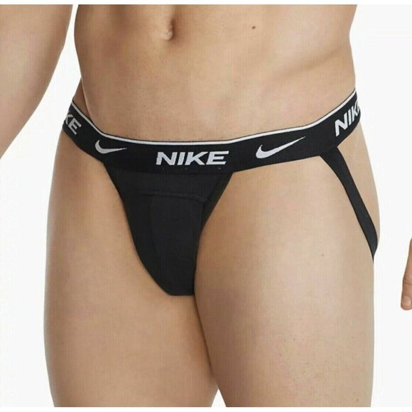 Nike DRI FIT Black Jockstrap Men's Extra Large Jock Strap 3 pack New - Picture 2 of 4